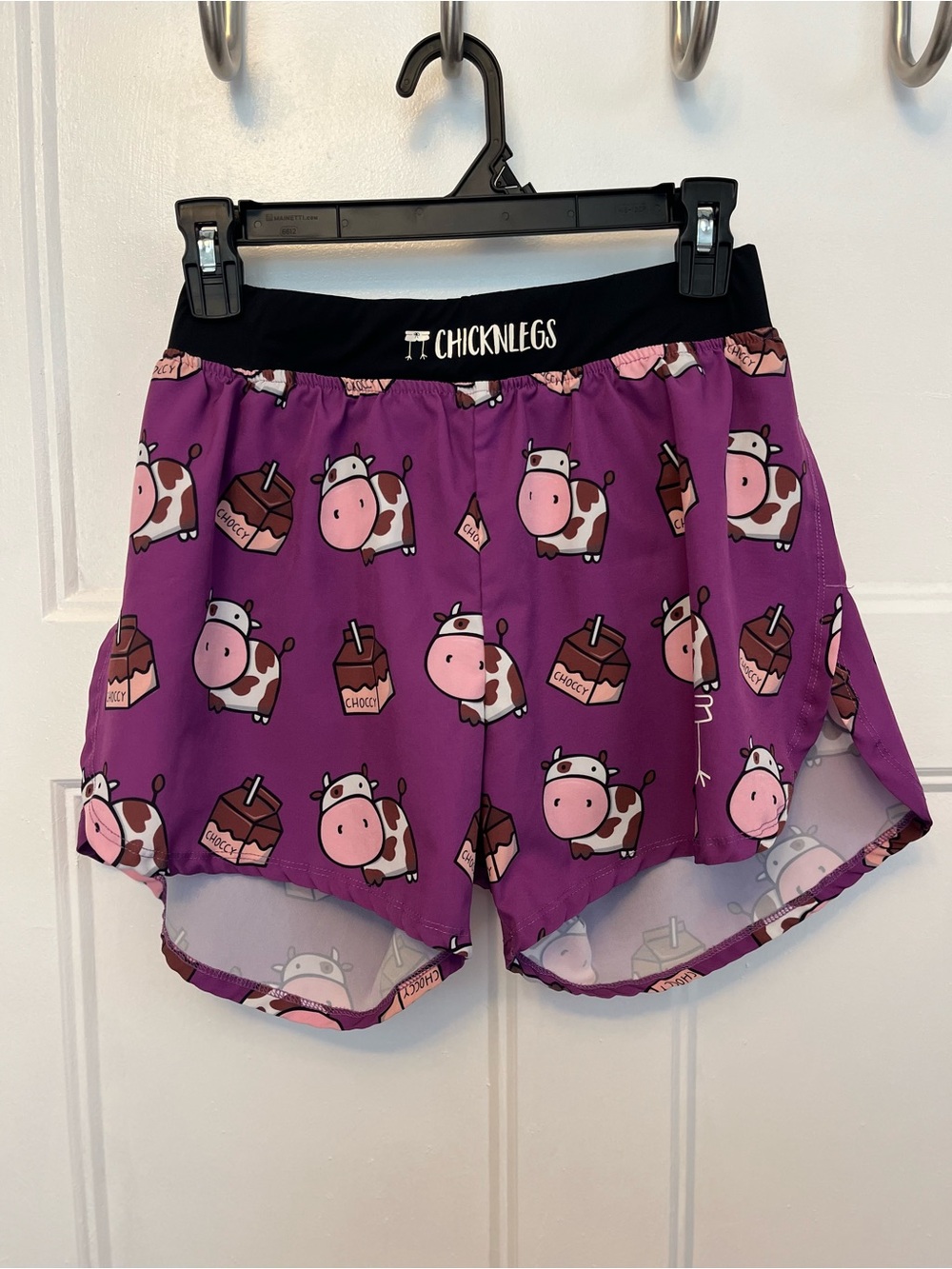 Chicknlegs Purple Cow & Milk Carton Athletic Shorts for Men